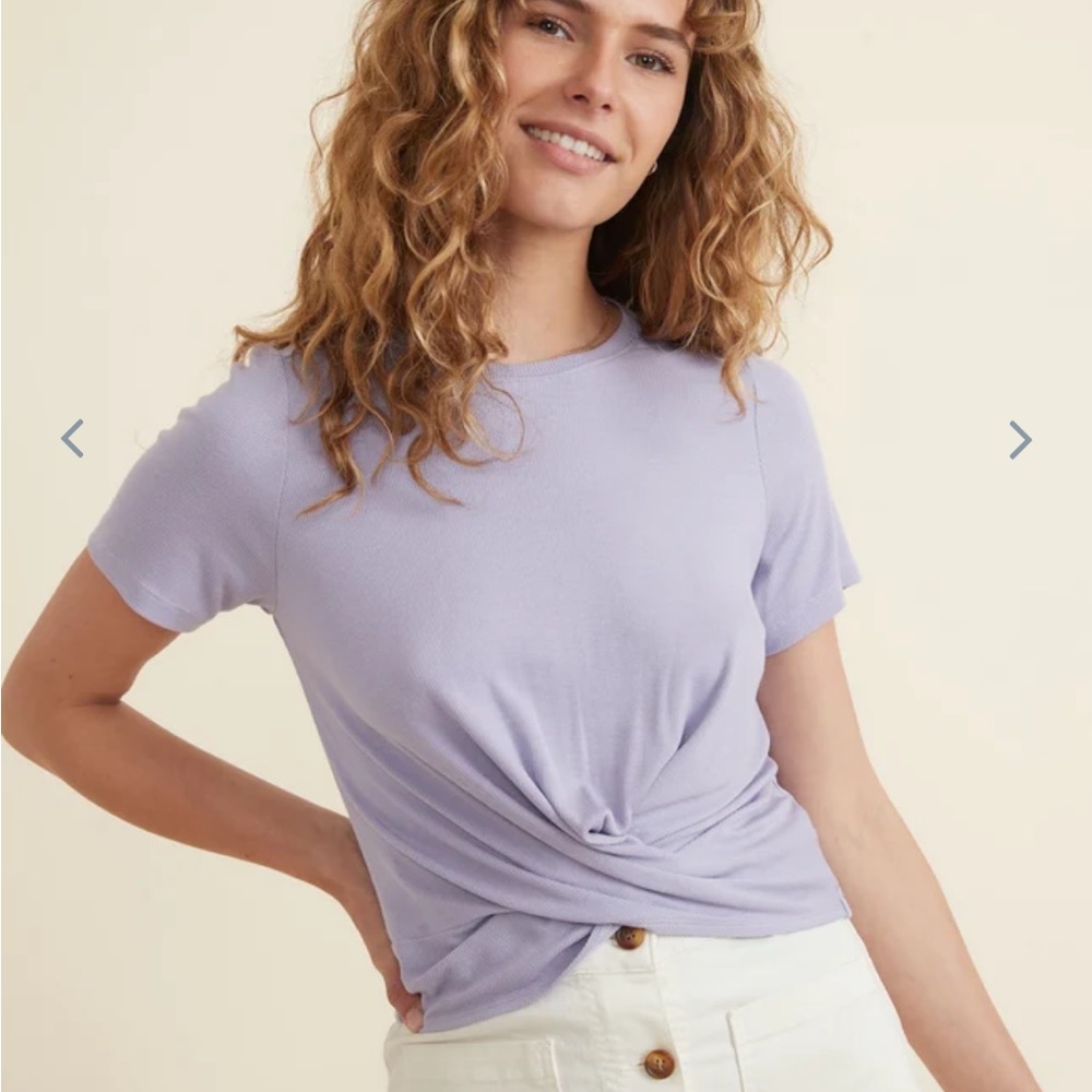 Marine Layer EUC lavendar Lexi rub twist front tee XS